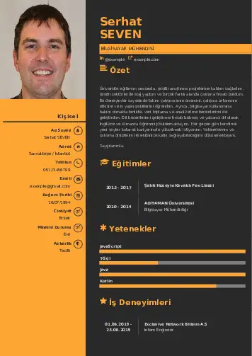 Bilgisayar Mühendisi CV Örnekleri cv indir